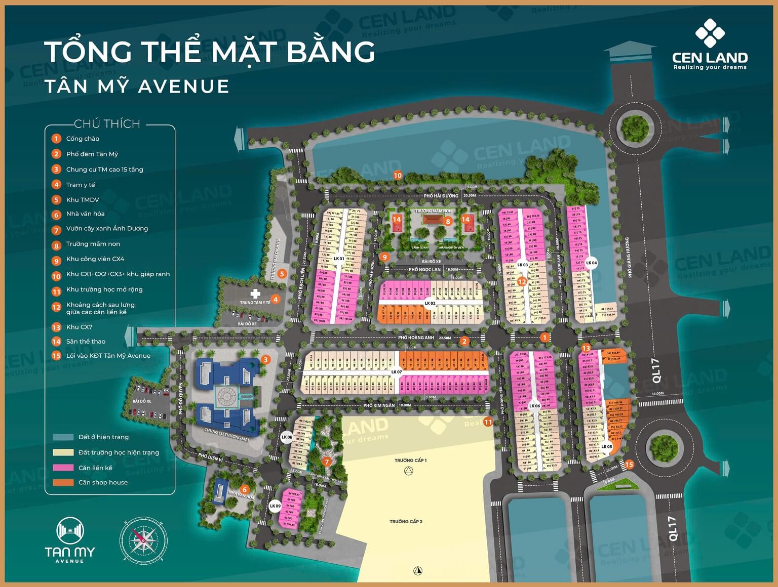 mặt bằng dự án tân mỹ avenue bắc giang
